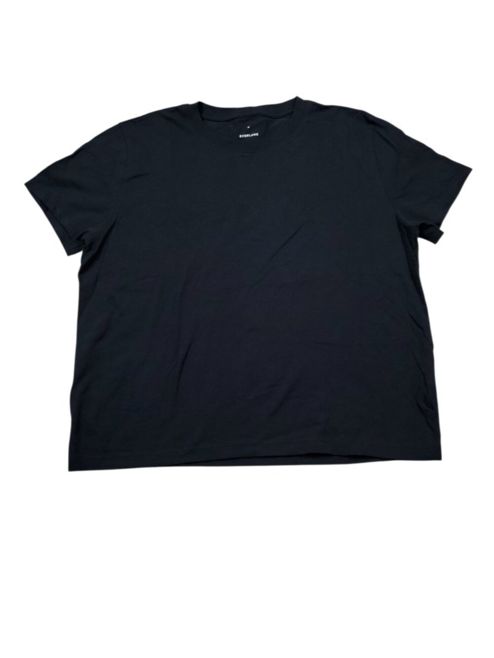 Everlane Organic Cotton Box-Cut Tee Black Short Sleeve Crop Top Size Medium
